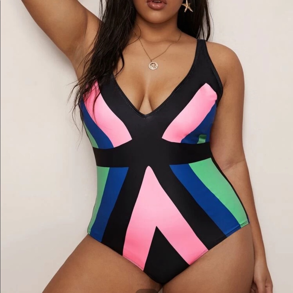 Colorblock One Piece Swimsuit